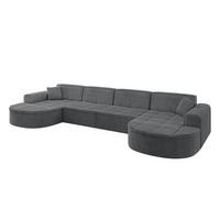 WOHNLANDSCHAFT TARO-U2 - 388x171x79,5 cm Duneklgrau - Dunkelgrau, Holzwerkstoff/Textil (388/79.5/171cm) - ALTDECOR
