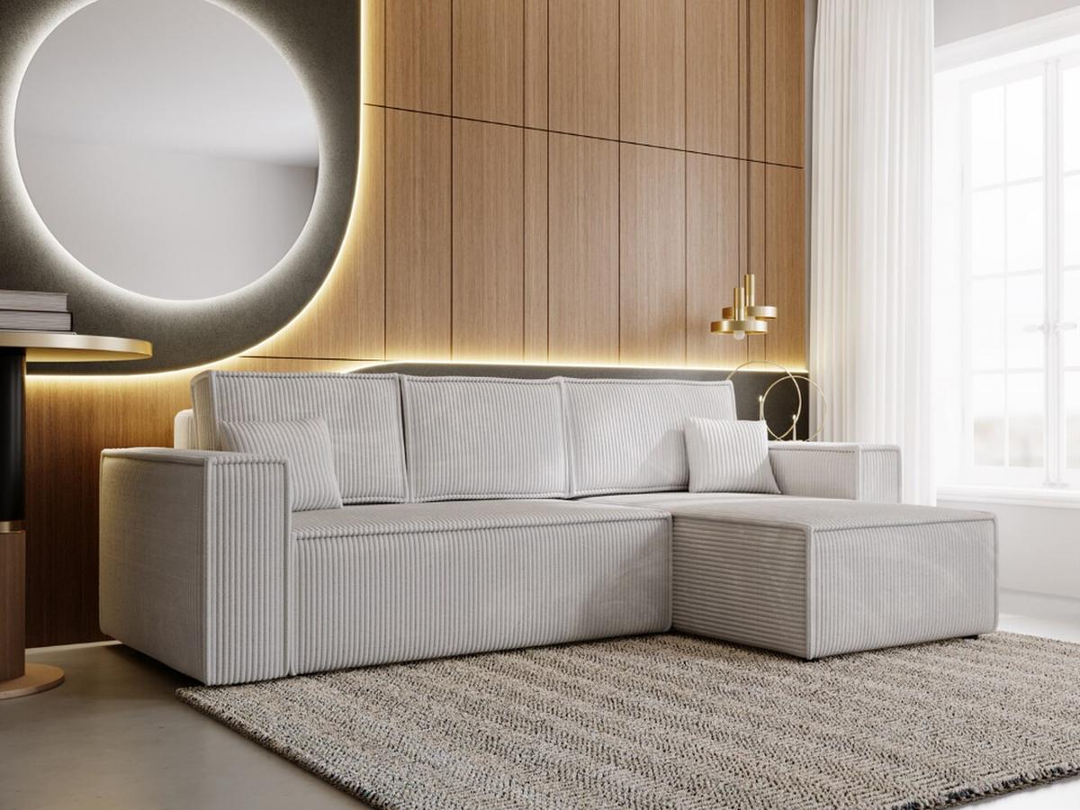 ECKSOFA Prato XL Hellgrau - Hellgrau/Schwarz, Holz/Kunststoff (280/170cm) - Graingold