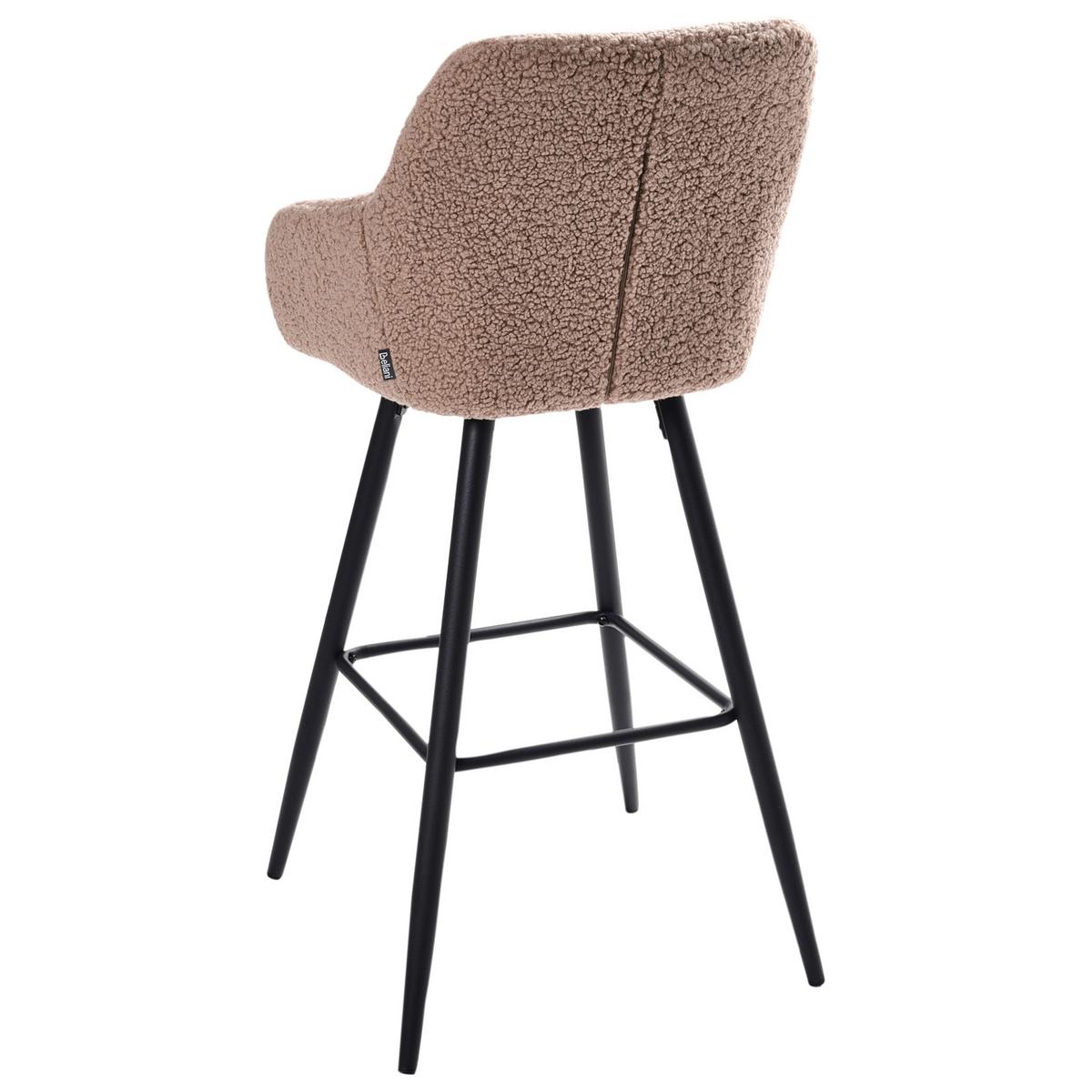 BARSTÜHLEN 2er-Set Taupe Casmalia - Taupe/Schwarz, Textil/Metall (50/103/54cm) - Beliani