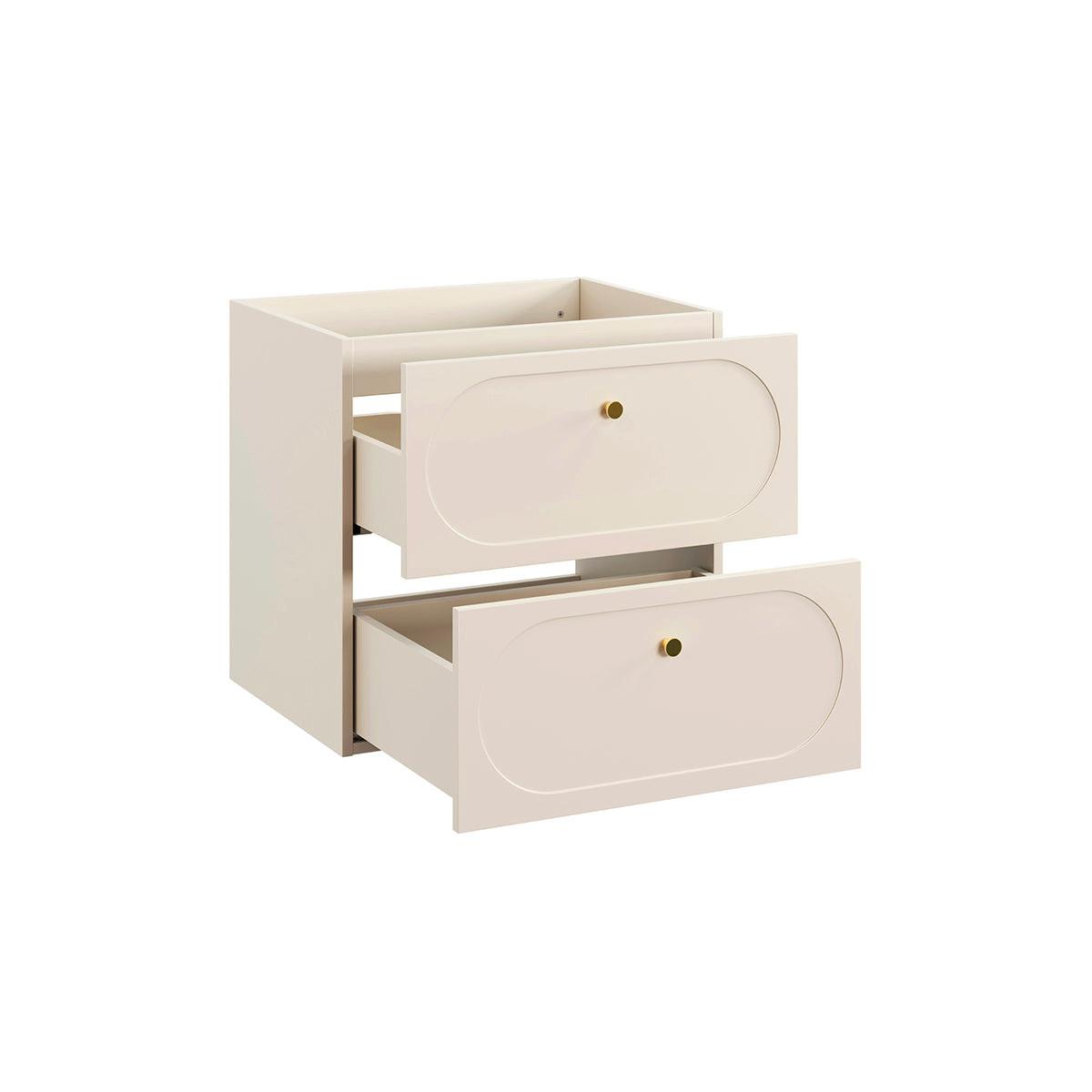 BADMÖBEL 60.6cm Sanae 2er-Set Sandbeige - Beige, Holzwerkstoff (60.6/59/46cm) - Petits-meubles