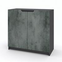 KOMMODE Logan Fronten in Beton Dunkel Optik - Dunkelgrau, Holzwerkstoff (82/78/37cm) - Vladon
