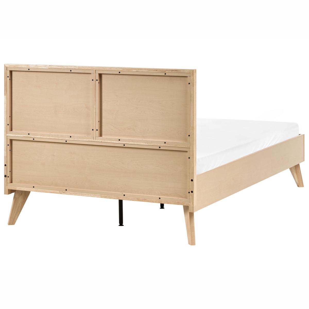 BETT mit Lattenrost 120/200 cm Faserplatte, PE Rattan Hellbraun Monpazier - Hellbraun, Naturmaterialien (120/200cm) - Beliani