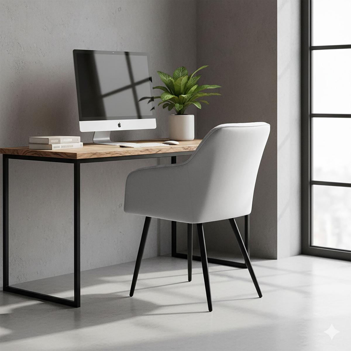 POLSTERSTUHL 4er Set, Metallbeine Grau 54/82/58 - Grau, Textil (54/82/51cm) - RAUMHIRSCH FURNITURE