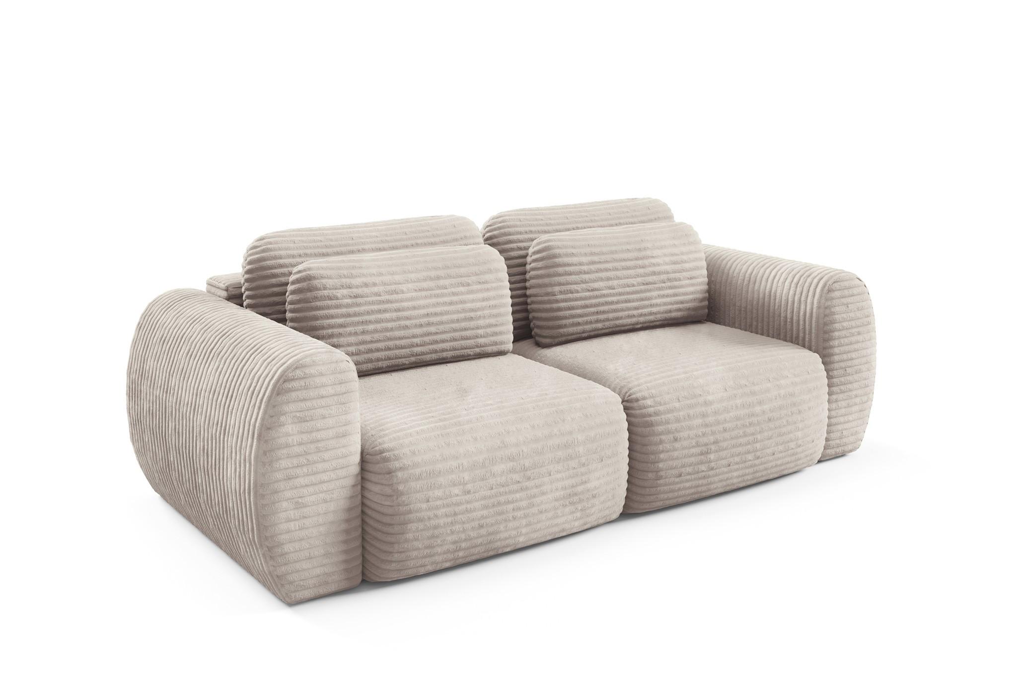 SCHLAFSOFA Simone - Beige, Holzwerkstoff/Textil (266/95/110cm) - Fun Möbel