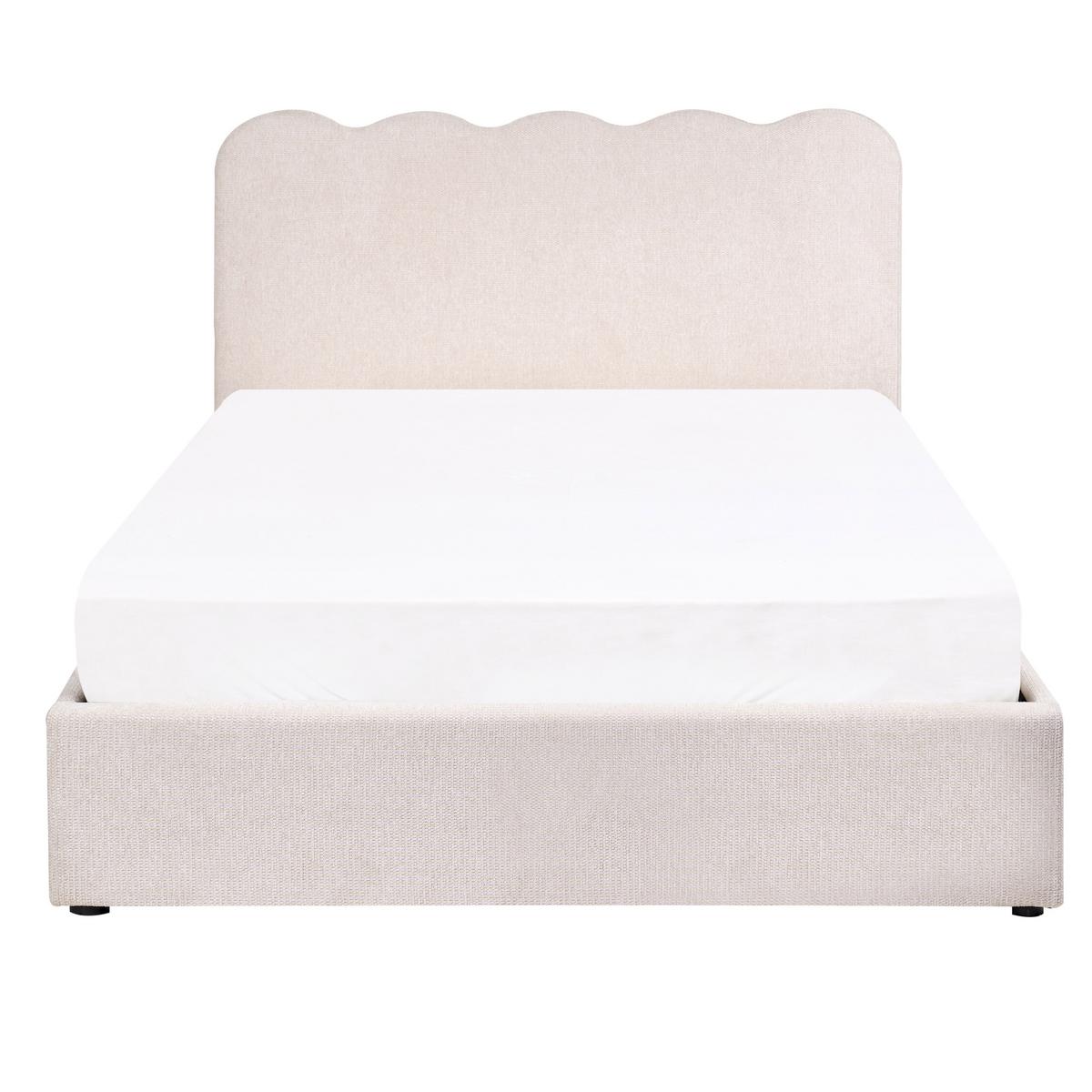 BETT mit Stauraum 140/200 Stoff Hellbeige Nanterre - Beige, Textil (140/200cm) - Beliani