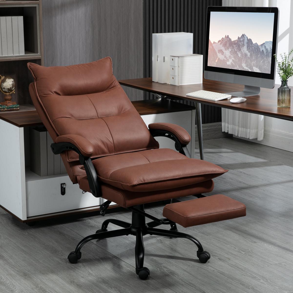 MASSAGE-BÜROSTUHL, Mikrofaser, Braun - Braun, Kunststoff (74/121.5/66cm) - Vinsetto