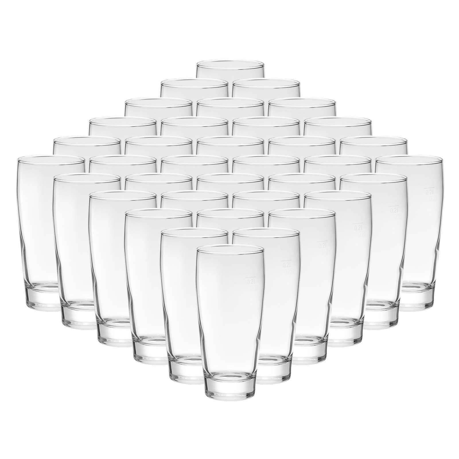 WILLI BECHER GEEICHT Willy transparent 0,2 l 36er Set - Transparent, Glas (0.2L) - Van Well