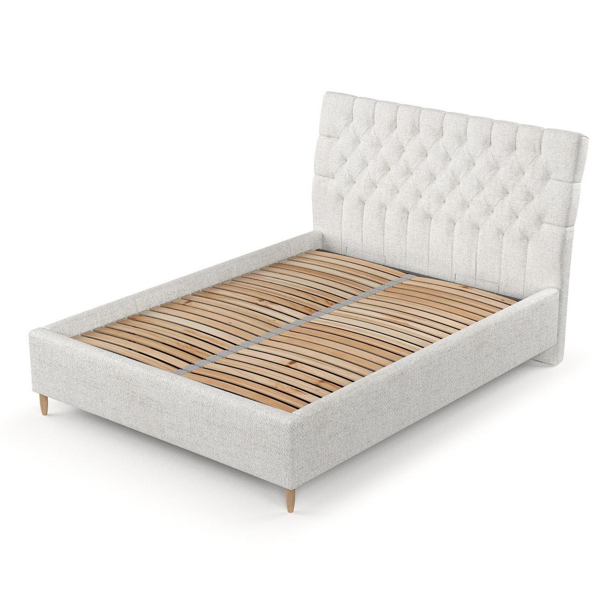 POLSTERBETT Lira 120/200 cm Creme im Neve Stoff - Creme/Naturfarben, Holz/Holzwerkstoff (120/200cm) - AltaBeds
