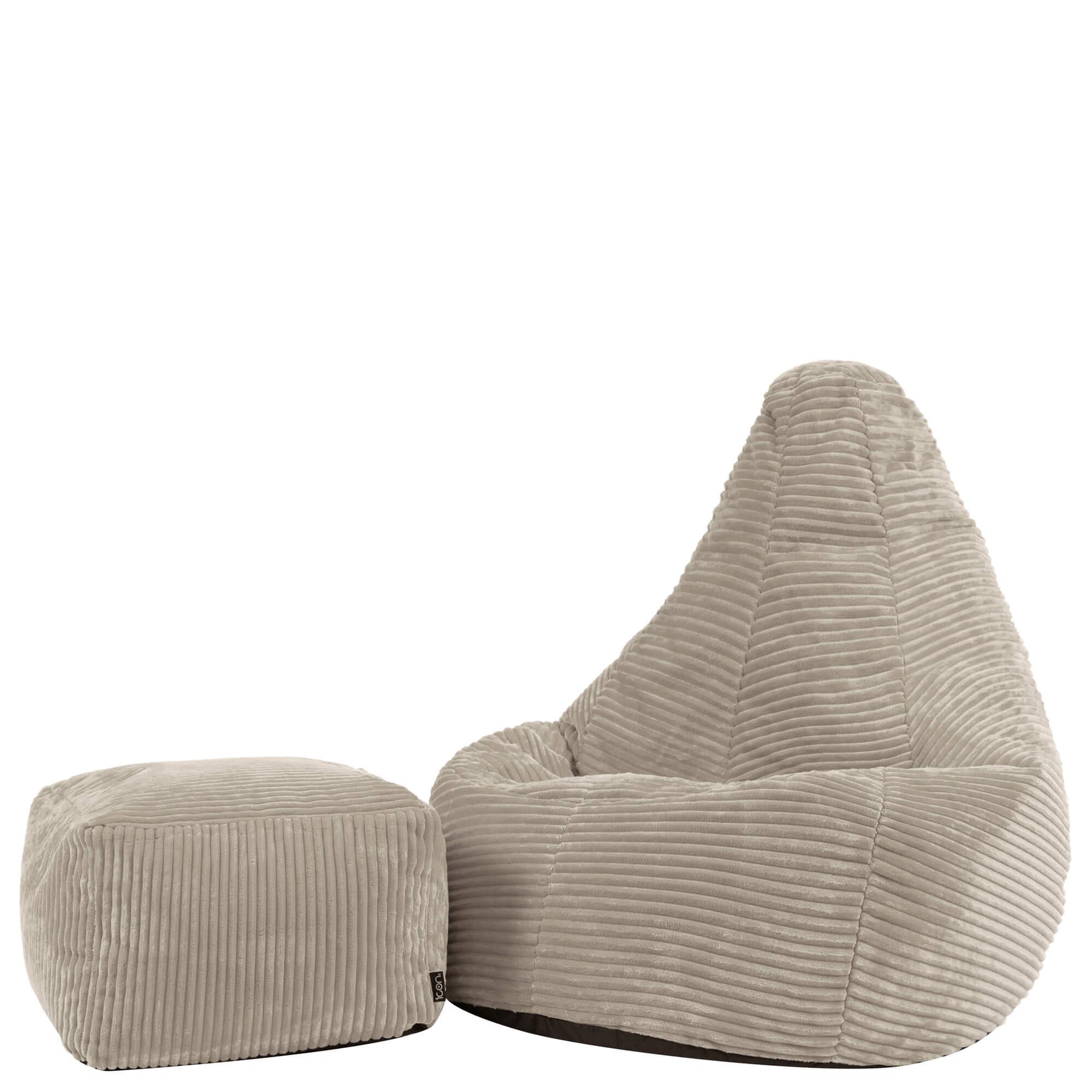 KINDERSITZSACK mit Hocker Dalton Cord - Beige, Textil (69/59/65cm) - icon
