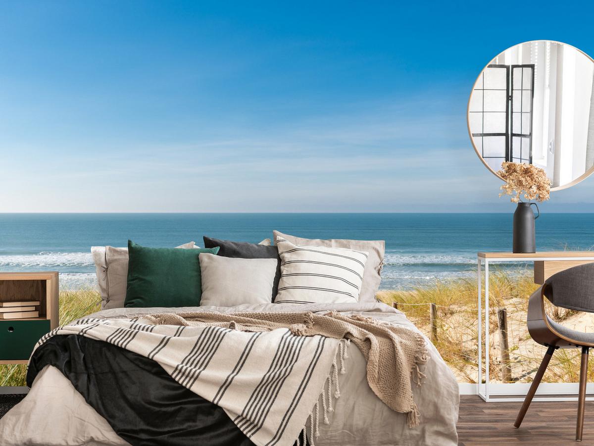 FOTOTAPETE Strand Meer Landschaft 3D 300x210 - Blau/Beige, Papier (300/210cm) - Muralo