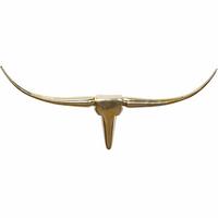 WANDDEKO Bull Geweih aus Aluminium 125 cm Breite, Gold 100x6x40 cm - Goldfarben, Metall (100/40/6cm) - KADIMA DESIGN