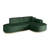 ECKSOFA Ottomane Rechts MARI-L1-v1 - 243x171x83 cm Grün Cord - Grün, Holzwerkstoff/Textil (171/243cm) - ALTDECOR