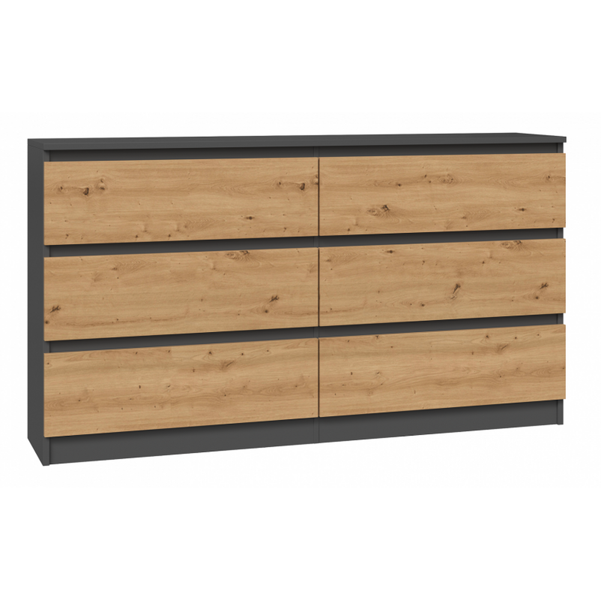KOMMODE Anthrazit, Artisan 138/75/40 - Anthrazit, Holzwerkstoff (138/75/40cm) - RAUMHIRSCH FURNITURE