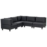 ECKFSOFA Modul 5-Sitzer rechtsseitig Schwarz Stoff Unstad - Schwarz, Textil (228/228cm) - Beliani