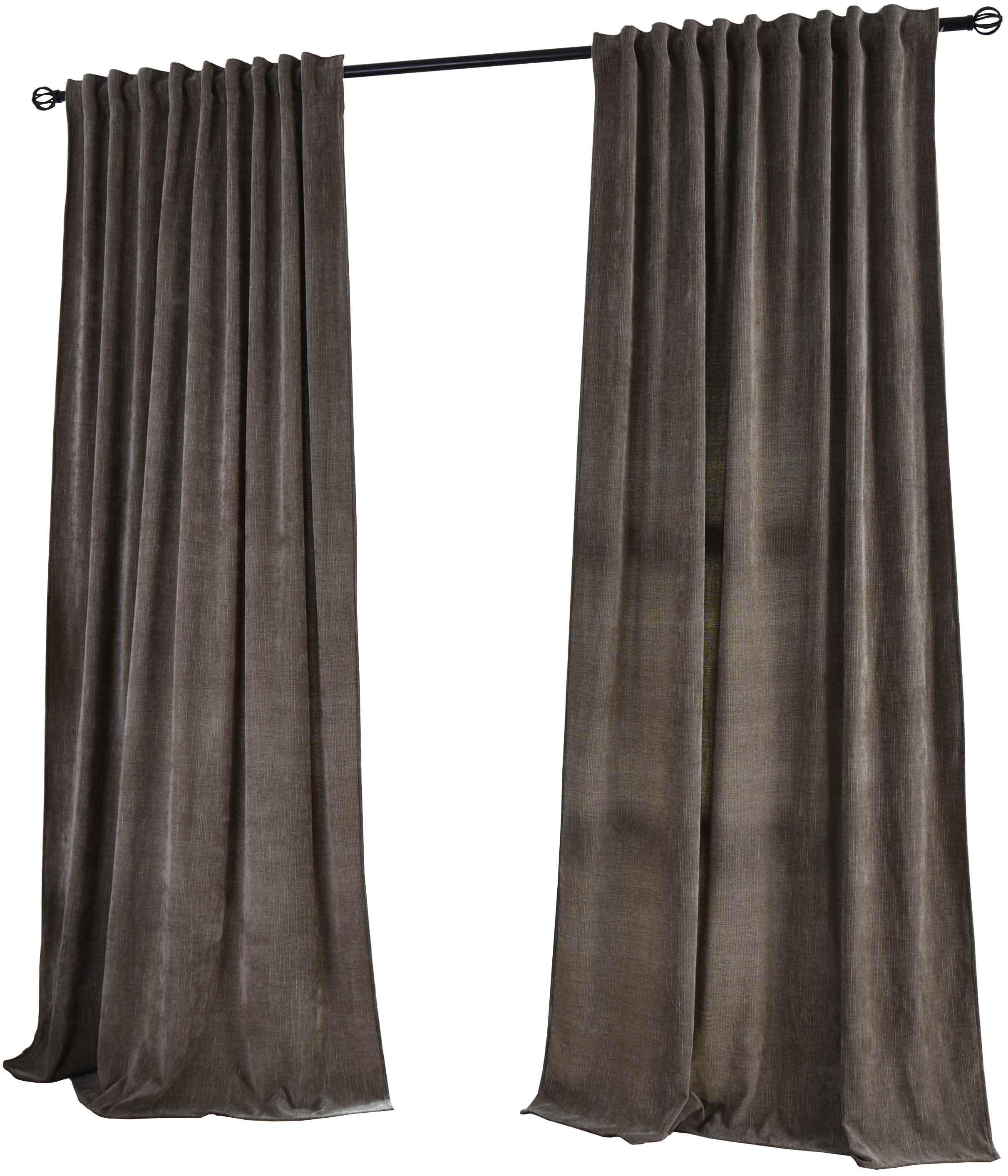 VORHANG 2ER SET HAVANNA HxB 245x135 cm Oliv Gold - Olivgrün, Textil (135/245cm) - Gardinenbox