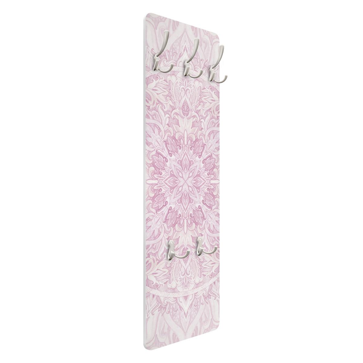 WANDGARDEROBE - Mandala Aquarell Ornament Rosa 34/105 cm - Rosa, Holzwerkstoff (34/105/1.6cm) - Bilderwelten
