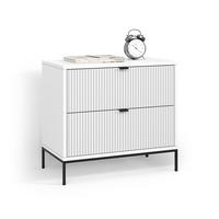 NACHTTISCH Aterno Weiß mit 2 Schubladen - Weiß, Holzwerkstoff (66/60/36cm) - Livinity®