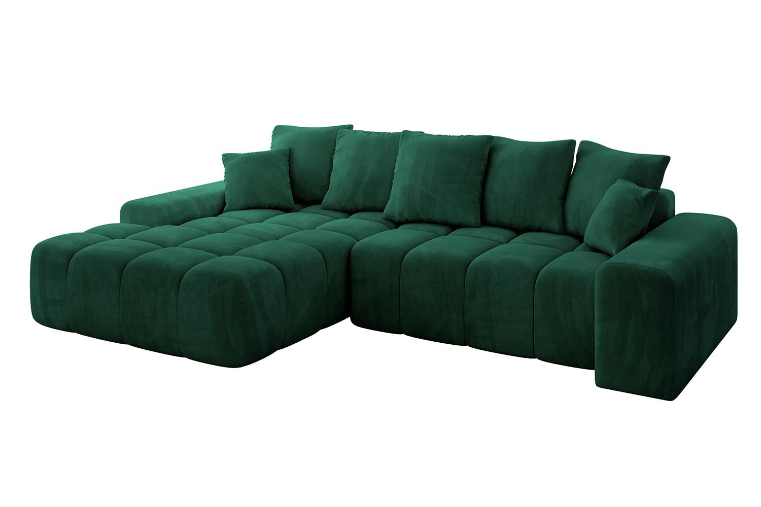ECKSOFA Ottomane Links ENSI-L - 267x164x69 cm Dunkelgrün - Dunkelgrün, Holzwerkstoff/Kunststoff (267/164cm) - ALTDECOR