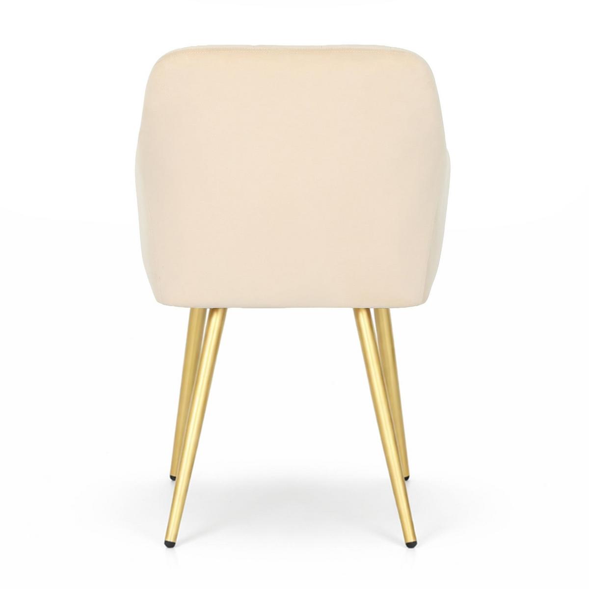 POLSTERSTUHL 6er Set, Metallbeine Beige, Gold 54/82/58 - Beige, Textil (54/82/51cm) - RAUMHIRSCH FURNITURE