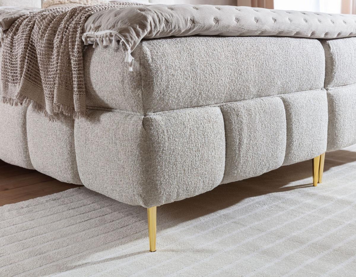 BOXBETT Grazia In Corbett - Dunkelblau, Holzwerkstoff/Textil (160/200cm) - Fun Möbel