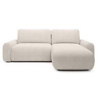 ECKSOFA Lelu Creme beidseitig - Creme/Schwarz, Kunststoff/Textil (245/165cm) - Selsey