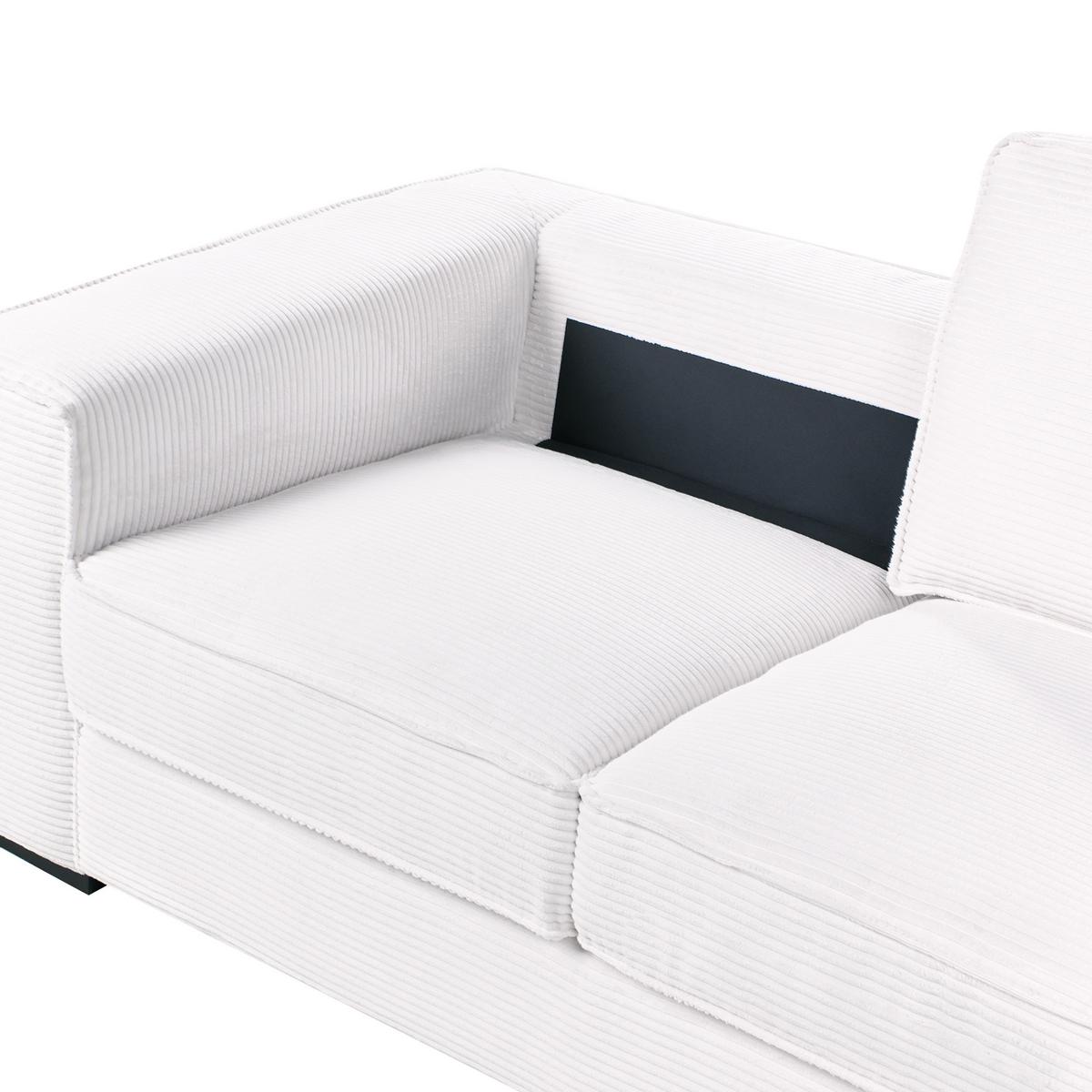 2-SITZER Cord Weiß Vikran - Weiß, Textil (176/88/99cm) - Beliani