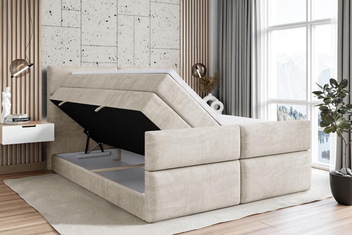 BOXSPRINGBETT BOXI3-Z KING - 140x200 - H3/H4 - Creme - Creme, Holzwerkstoff (140/200cm) - ALTDECOR
