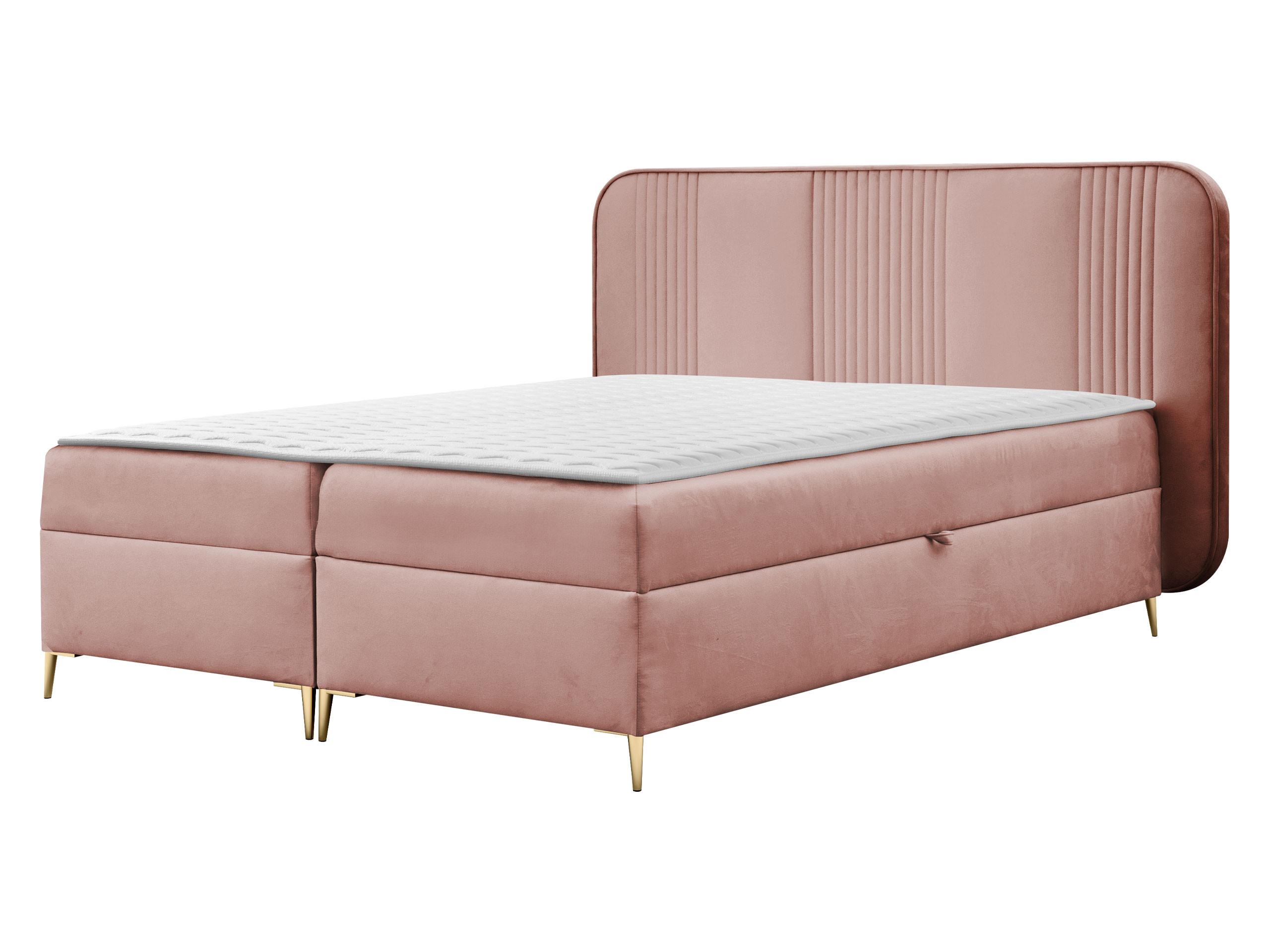 BOXBETT Fandy - H3 - Goldfarben/Rosa, Holz/Textil (140/200cm) - MIRJAN24