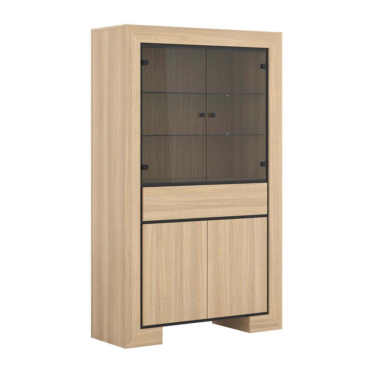 GESCHIRRSCHRANK Lucius Holz und Schwarz - Schwarz, Holzwerkstoff (113/185/41cm) - Petits-meubles