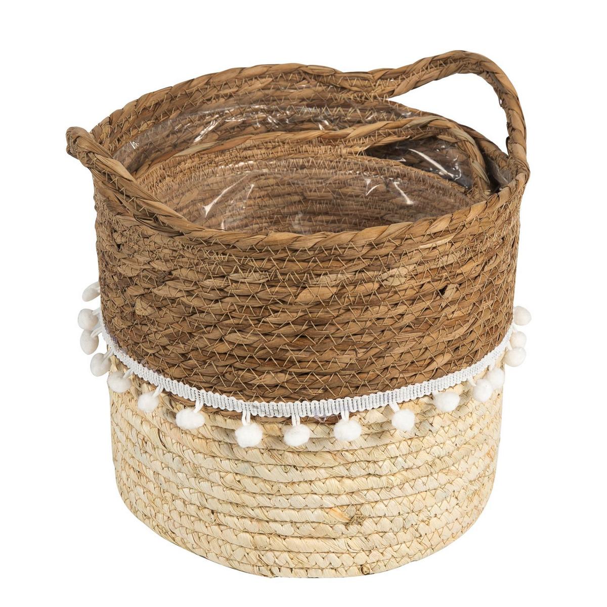 PFLANZENKÖRBE LINI natur, weiß - Naturfarben, Kunststoff (26/24cm) - IDIMEX