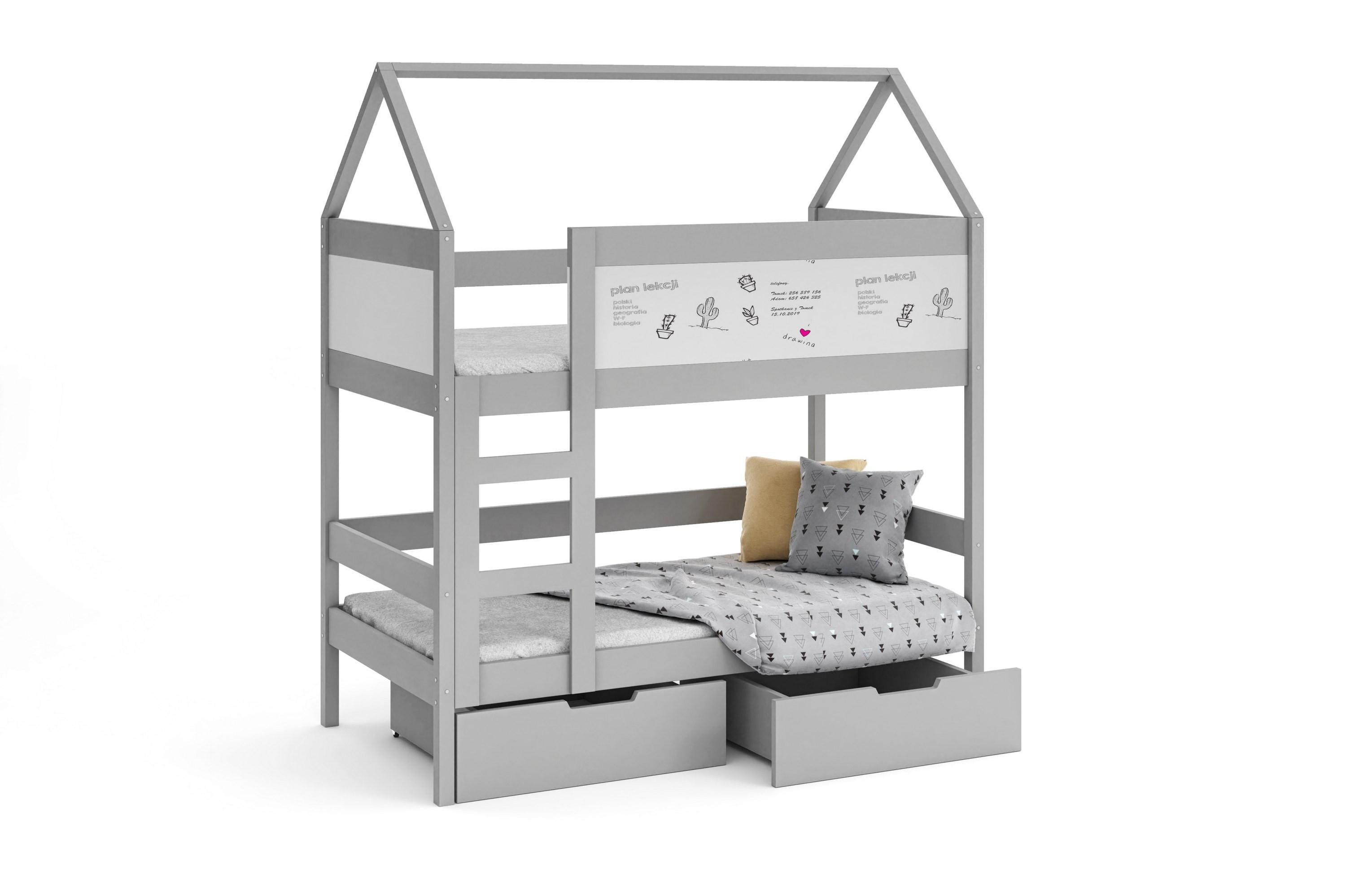 ETAGENBETT TAMI mit Bettkasten 80x160 cm Hellgrau - Grau, Holz (80/160cm) - MASSENO