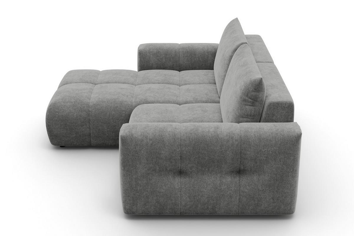 ECKSOFA VERONA 3-Sitzer links, Grau - Schwarz/Grau, Holz/Textil (224/173cm) - Courtois Laville