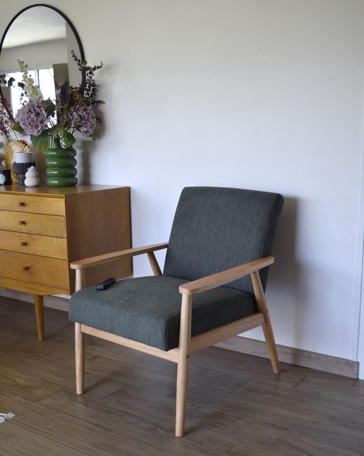 SESSEL Hellbraun/Grün Esrum - Braun/Grün, Textil (62/79/80cm) - Beliani