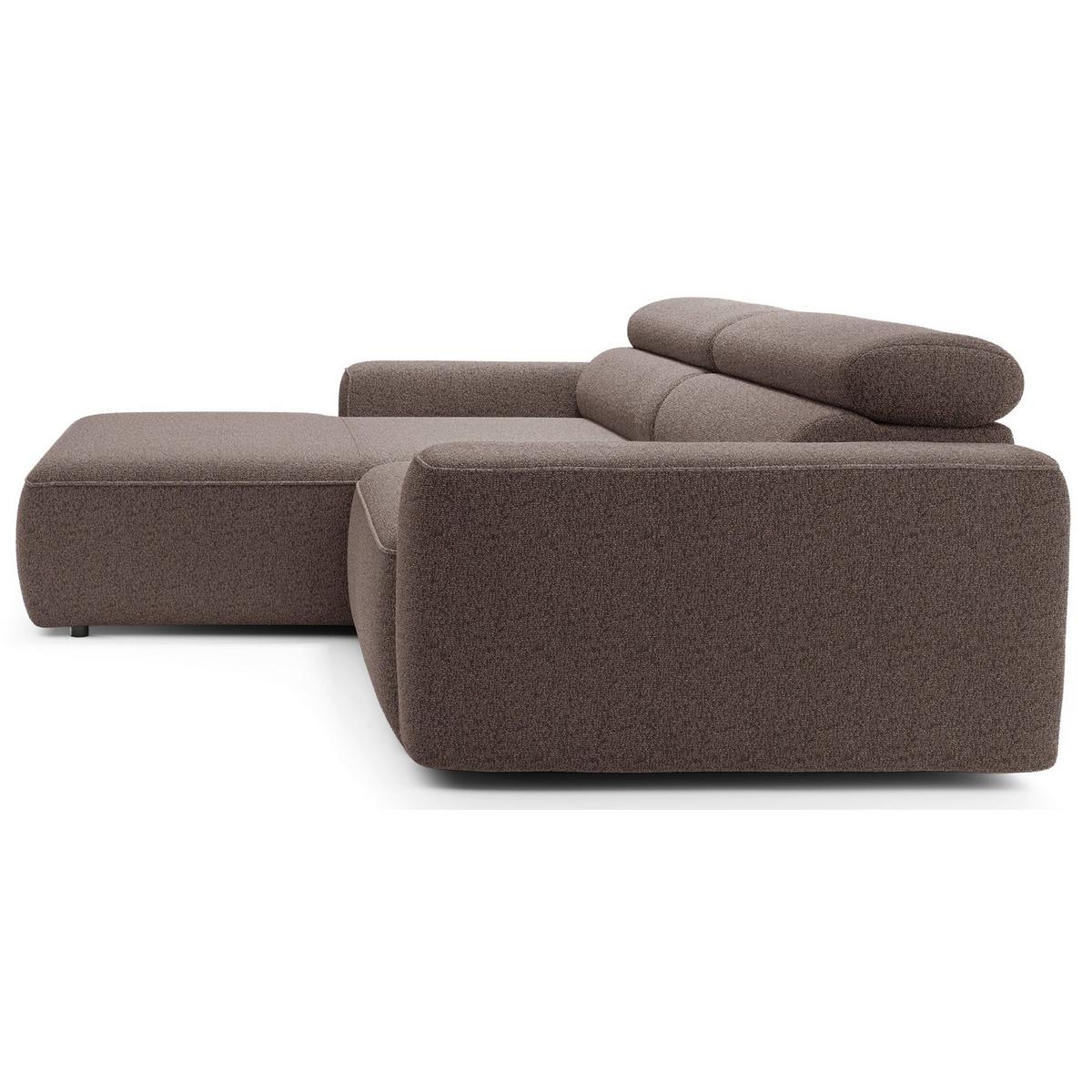 ECKSOFA Fando mit Schlaffunktion, L-Form, 4-Sitzer 252 cm, links Flechtstoff Hellbraun - Hellbraun/Schwarz, Holz/Kunststoff (252/182cm) - Selsey
