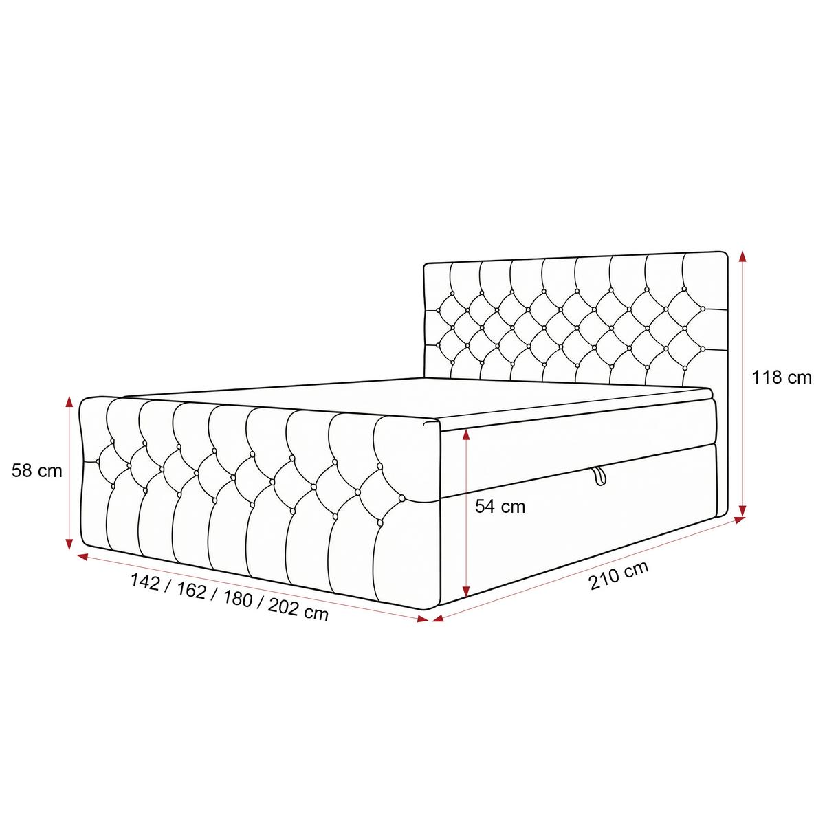 BOXBETT JOLIE 180x200 cm mit Matratze, Grün - Grün, Textil (180/200cm) - Idohome