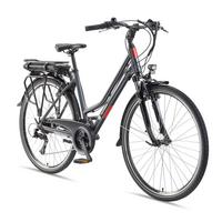 E-BIKE XT485 Trekking Elektrofahrrad 21-Gang Shimano Kettenschaltung, Pedelec, 14,5Ah, 37V Akku - Anthrazit, Metall (112cm) - Telefunken