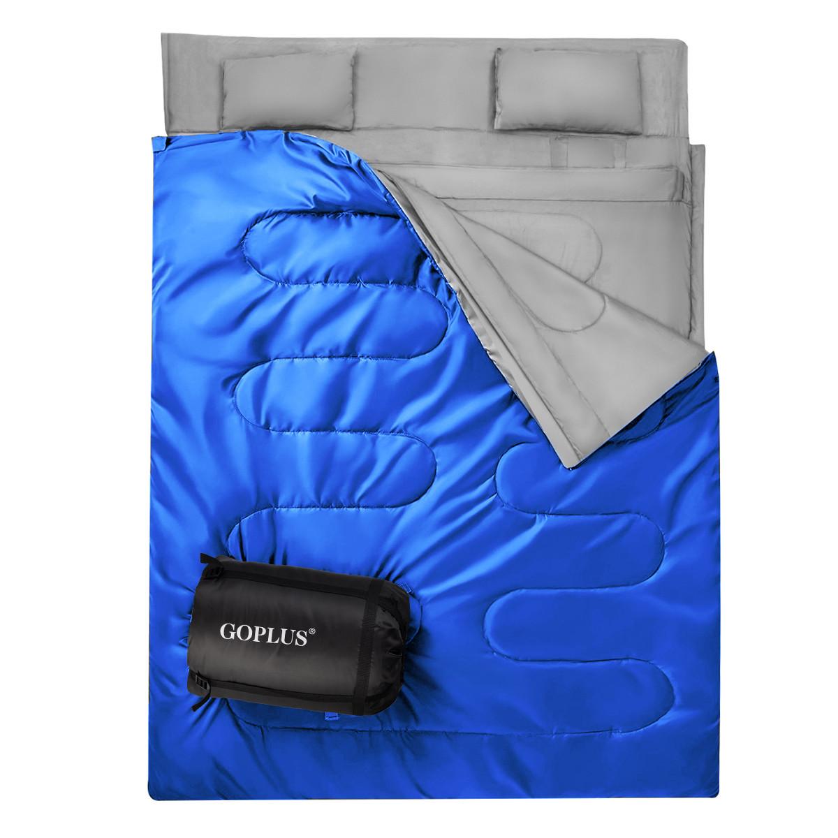 DOPPELSCHLAFSACK Blau - Blau, Textil - COSTWAY