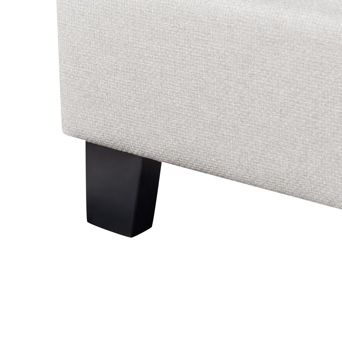 POLSTERBETT Grau-Dunkler Holzfarbton 90-200 cm Roanne - Dunkelbraun/Grau, Textil (90/200cm) - Beliani