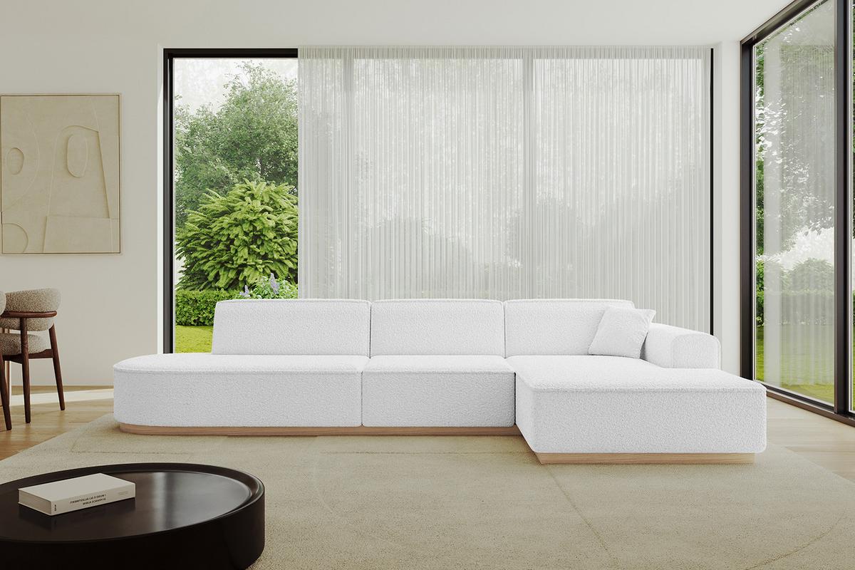 ECKSOFA Ottomane Rechts IREA-L2 - 327x165x80 cm Weiß - Weiß, Holzwerkstoff/Textil (327/165cm) - ALTDECOR
