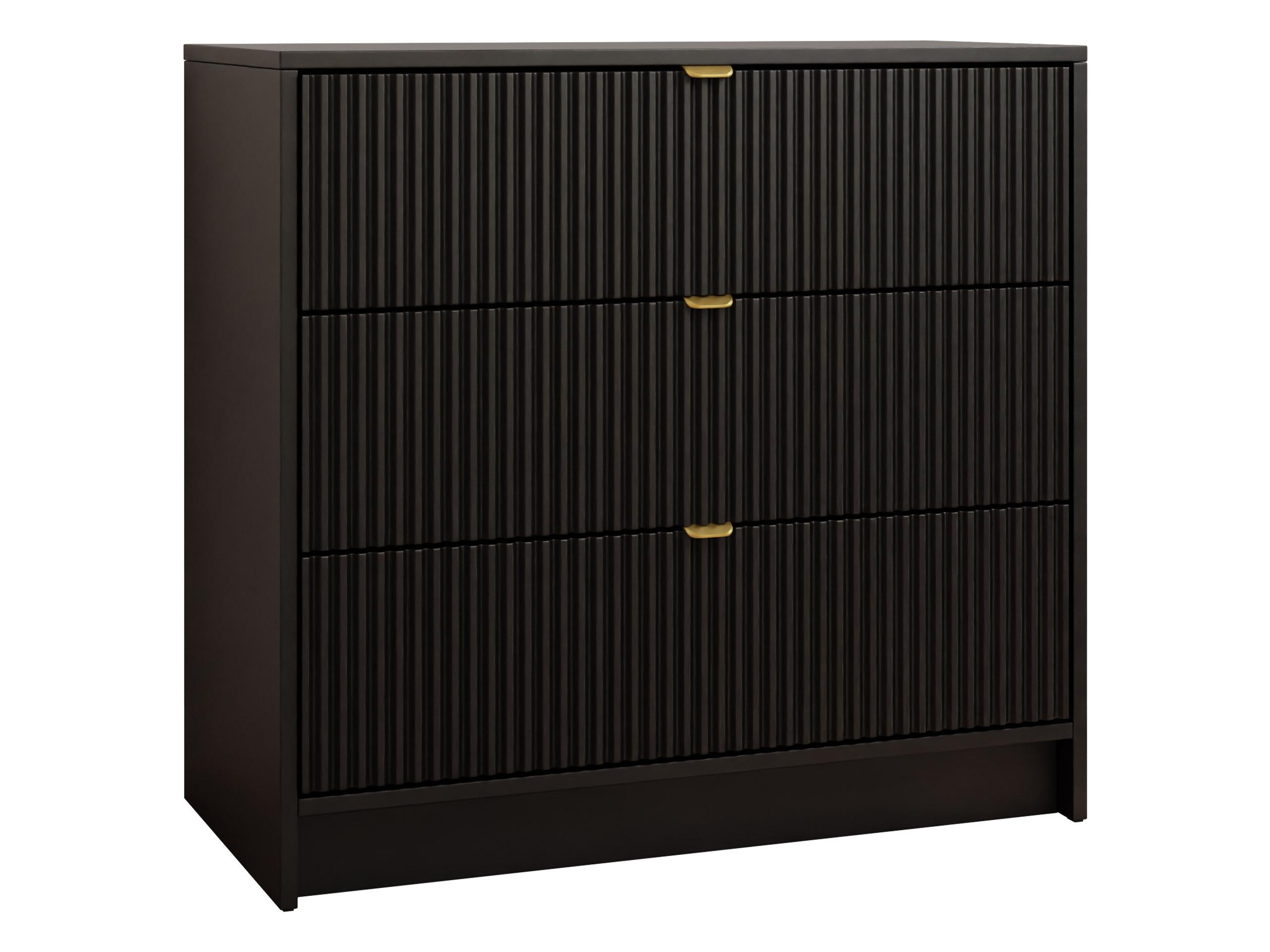 KOMMODE Tireno - Goldfarben/Schwarz, Holzwerkstoff/Metall (80/75/40cm) - MIRJAN24