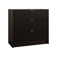 KOMMODE Tireno - Goldfarben/Schwarz, Holzwerkstoff/Metall (80/75/40cm) - MIRJAN24