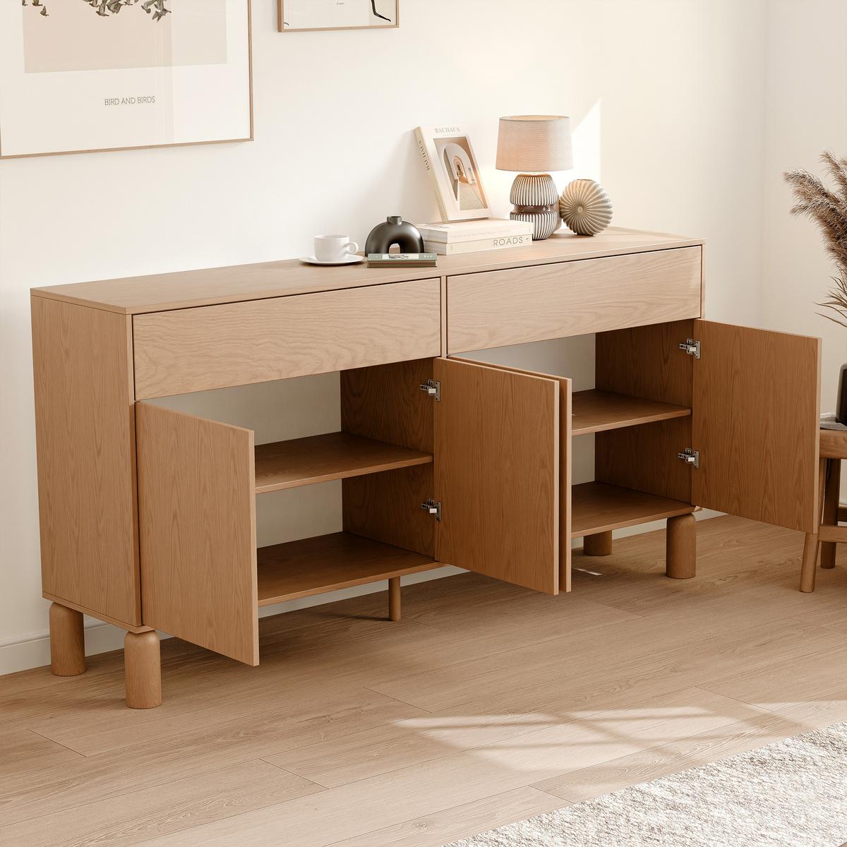 KOMMODE SENA mit Schubladen - Naturfarben, Holzwerkstoff (180/91.6/40.6cm) - Idohome