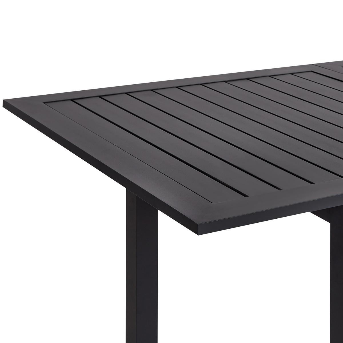 GARTENTISCH 180-240/90 cm Kunststoff Dunkelgrau Skaloma - Grau, Metall (180/90/74cm) - Beliani