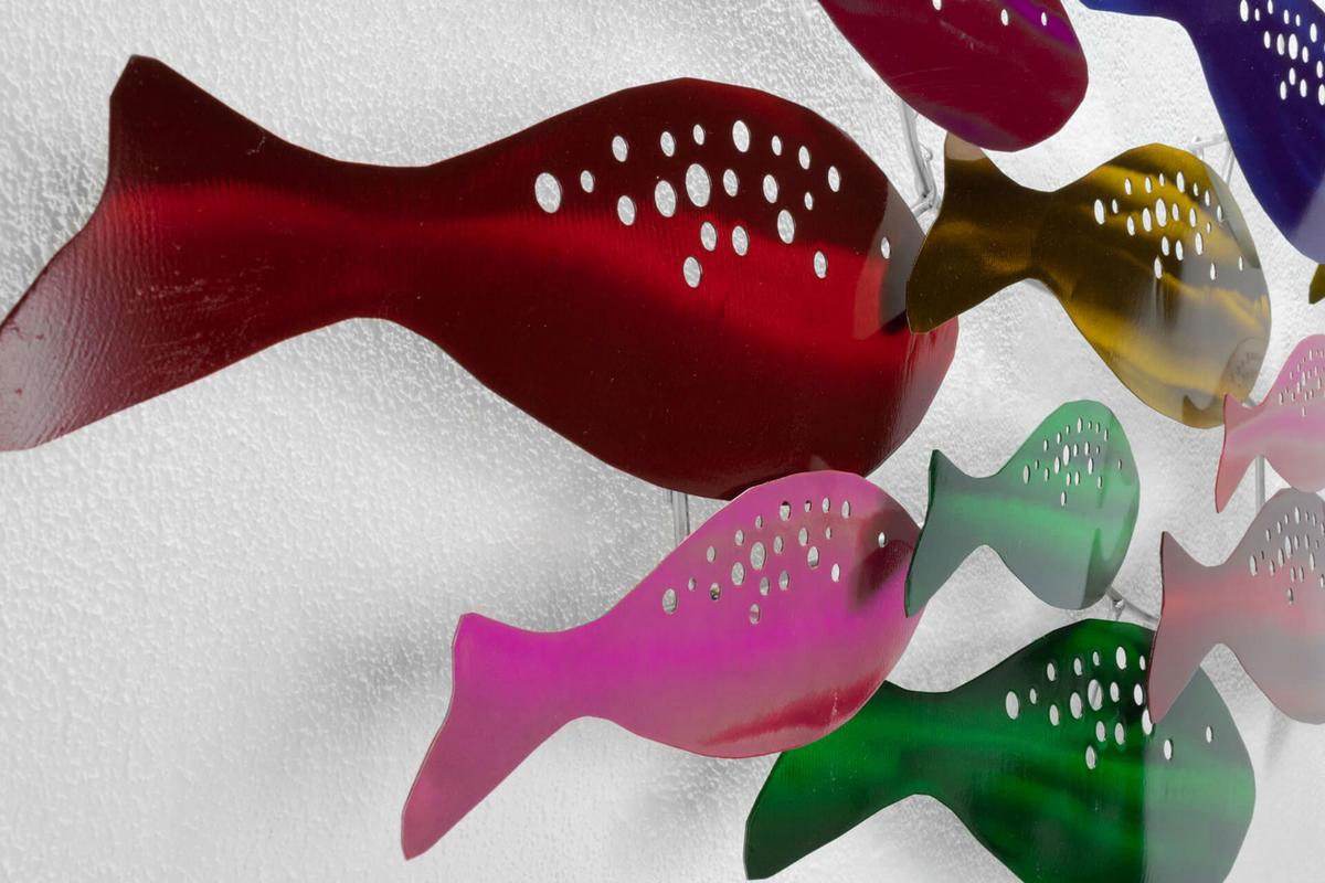 WANDDEKO Bunt 120/44 cm - Multicolor, Metall (3.17/44/5cm) - KUNSTLOFT