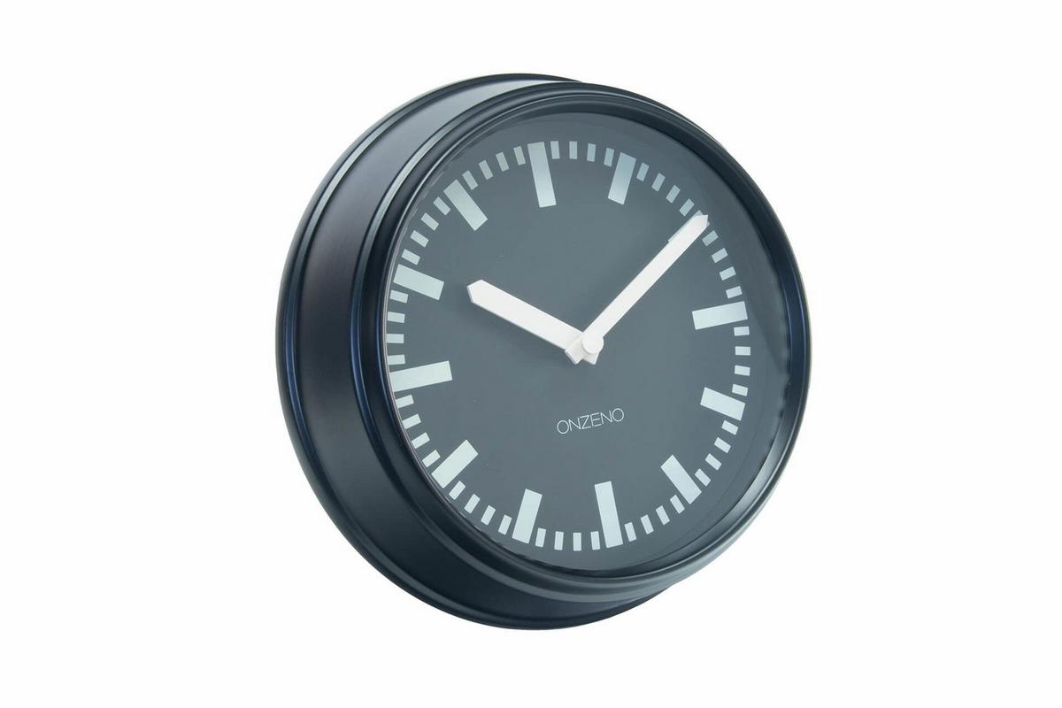 WANDUHR Design Schwarz 24/24 cm - Schwarz, Glas (24/24/5cm) - ONZENO
