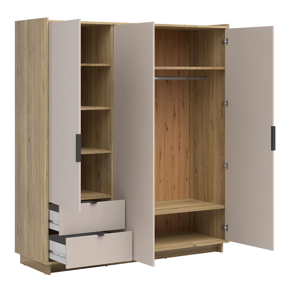 SCHRANK 3 Türen Donna Kaschmir - Beige, Holzwerkstoff (180/200/60cm) - Petits-meubles