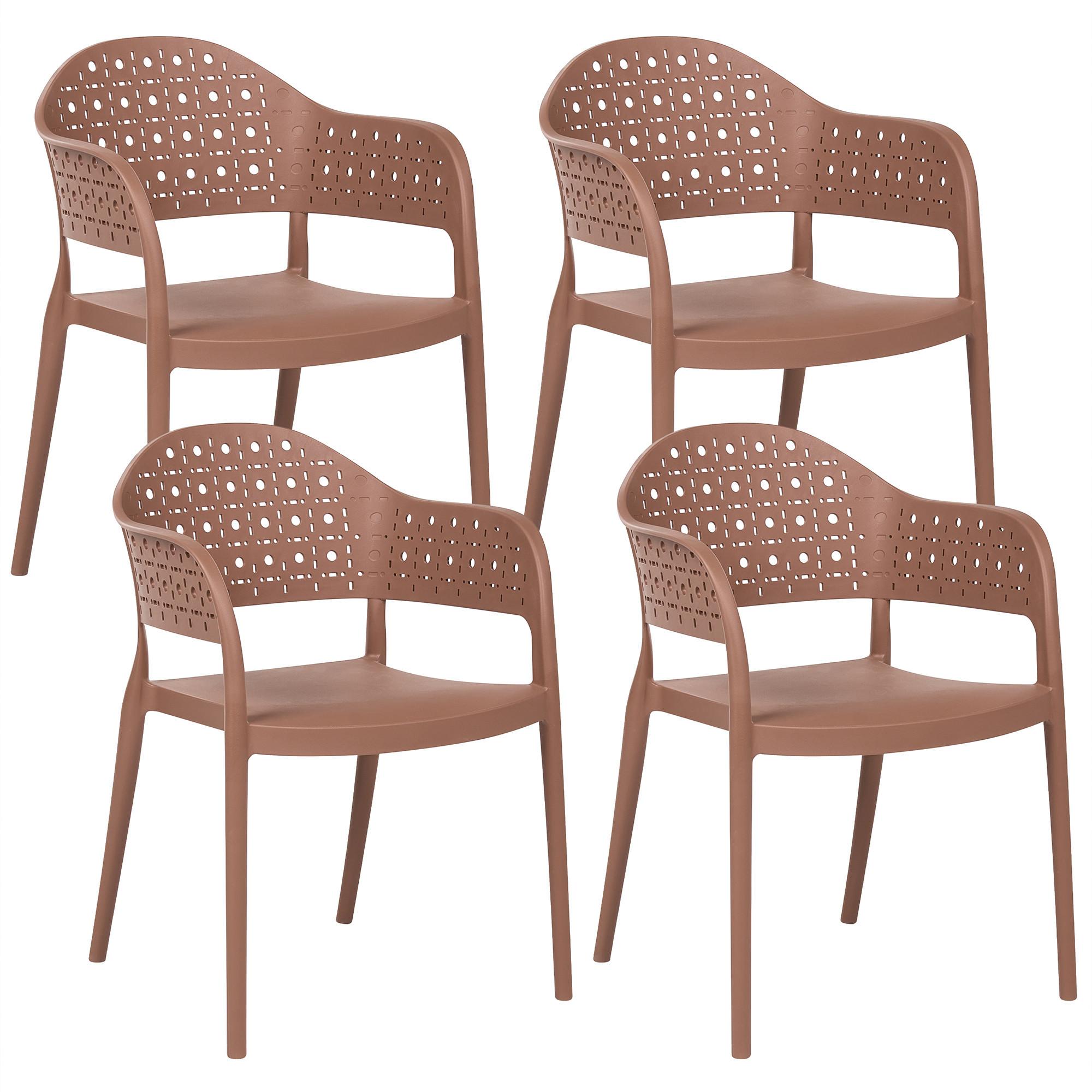 STUHL 4er-Set Braun Narino - Braun, Kunststoff (55/78/50cm) - Beliani