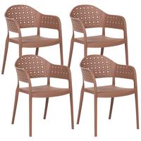 STUHL 4er-Set Braun Narino - Braun, Kunststoff (55/78/50cm) - Beliani