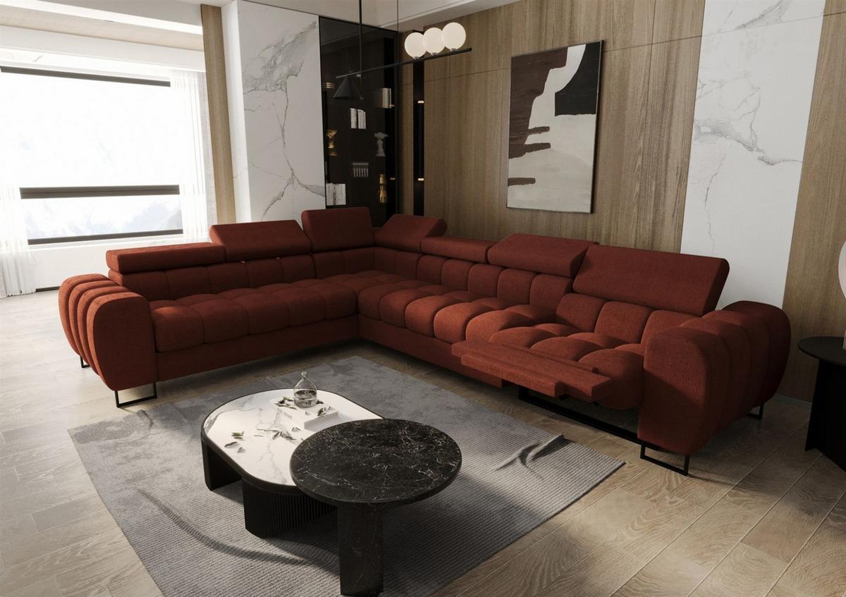 ECKSOFA Bastien Relax - Rot, Holzwerkstoff/Textil (260/330cm) - Fun Möbel