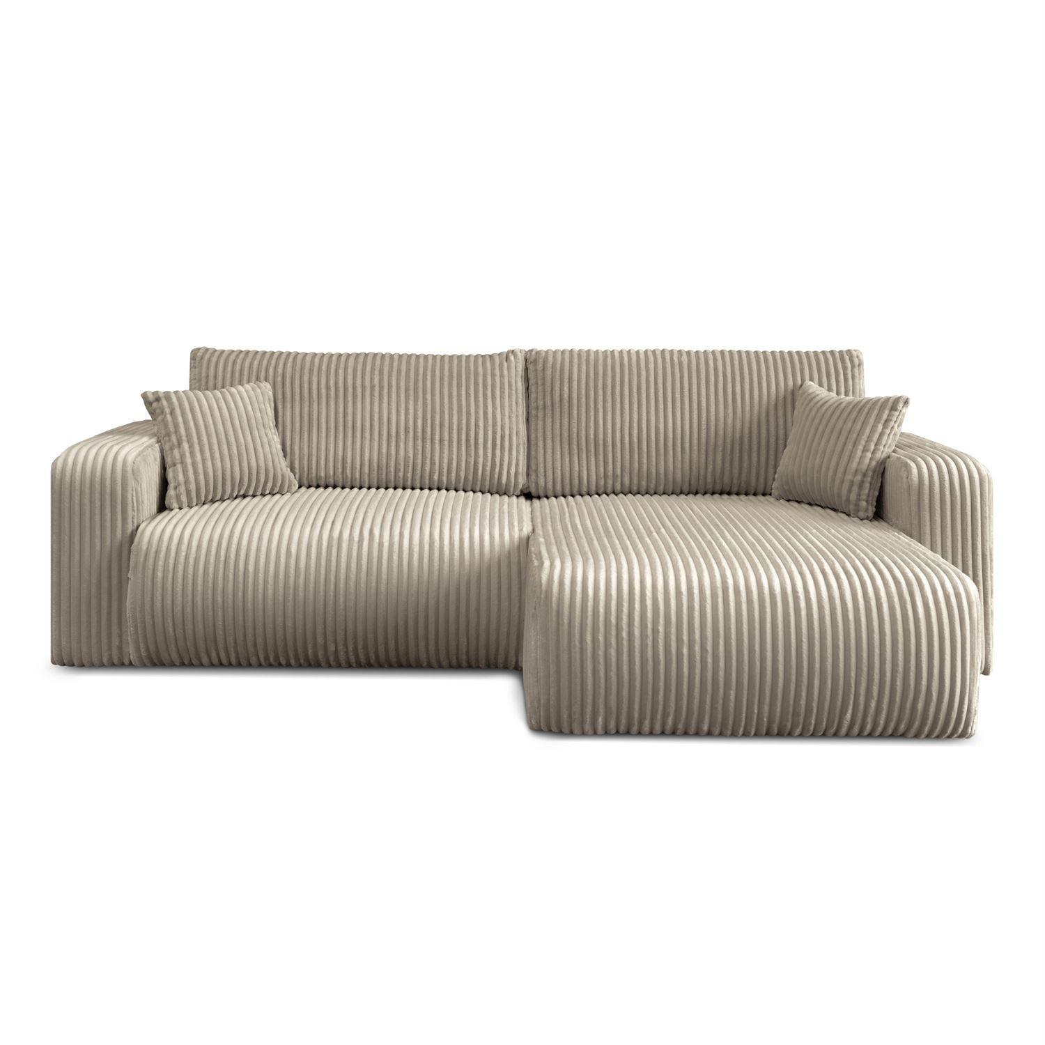 ECKSOFA MOVE mit Schlaffunktion und Bettkasten, Tilia 08 - Beige, Textil (247/143cm) - Lookway